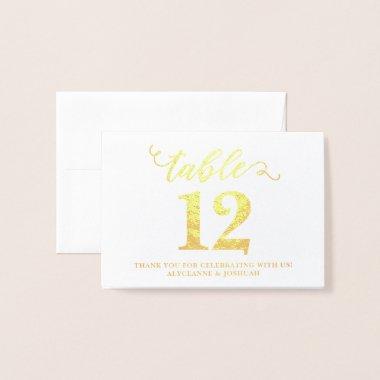Elegant REAL FOIL Gold Wedding Table Numbers Small