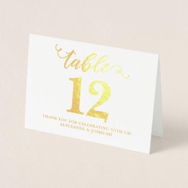 Elegant Real Gold Foil Wedding Table Numbers Large
