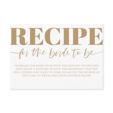Elegant Recipe Bride to Be Calligraphy Enclosure