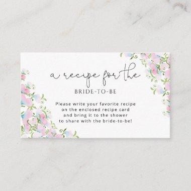 Elegant Recipe for the Bride-To-Be Enclosure Invitations