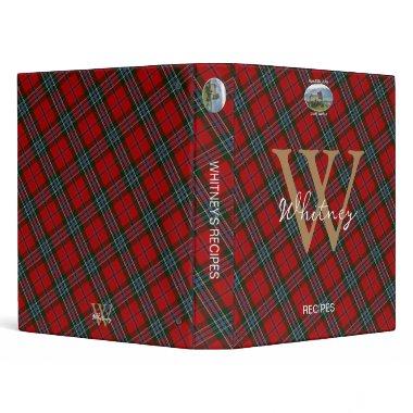 Elegant Recipe MacLean Clan Tartan Monogram Name 3 Ring Binder