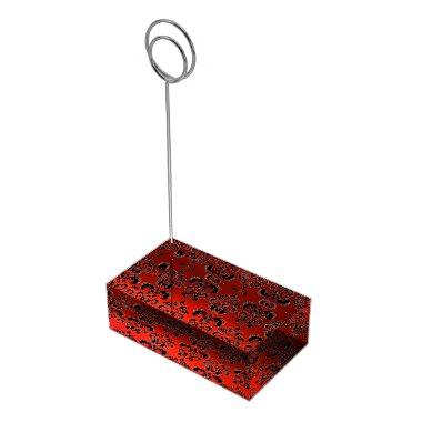 ELEGANT RED BLACK DAMASK TABLE NUMBER HOLDER