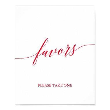 Elegant Red Calligraphy Favors Poster