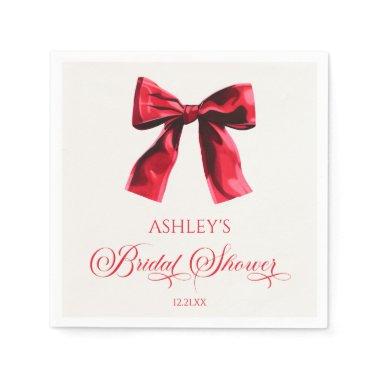 Elegant Red Coquette Bow  Napkins