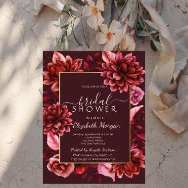 Elegant Red Flowers Frame