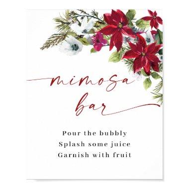 Elegant Red Poinsettia Mimosa Bar Wedding Poster