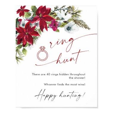 Elegant Red Poinsettia Ring Hunt  Poster