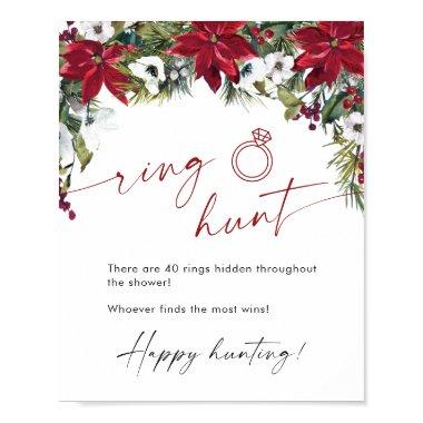 Elegant Red Poinsettia Ring Hunt  Poster
