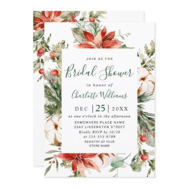 Elegant Red Poinsettia Watercolor