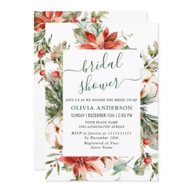 Elegant Red Poinsettia Watercolor