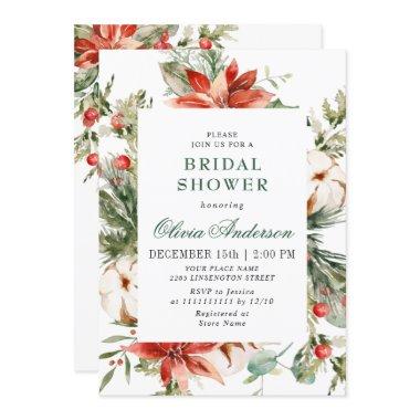 Elegant Red Poinsettia Watercolor
