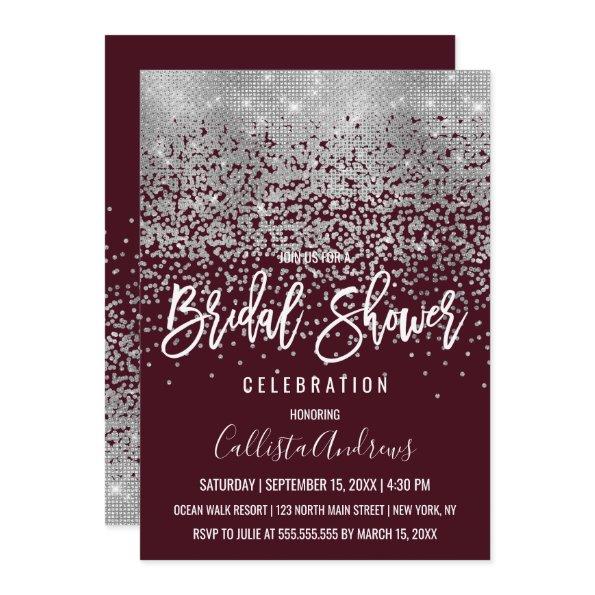 Elegant Red Silver Glitter Confetti