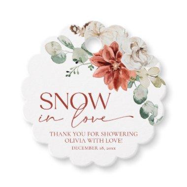 Elegant Red Snow in Love Winter  Favor Tags