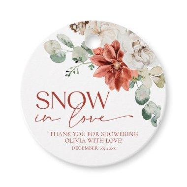 Elegant Red Snow in Love Winter  Favor Tags