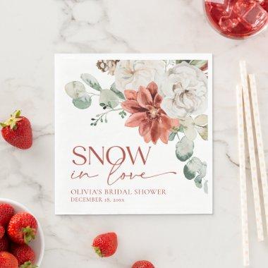 Elegant Red Snow in Love Winter  Napkins