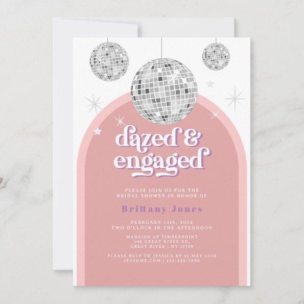 Elegant Retro Disco Groove Bridal Shower photo Invitations