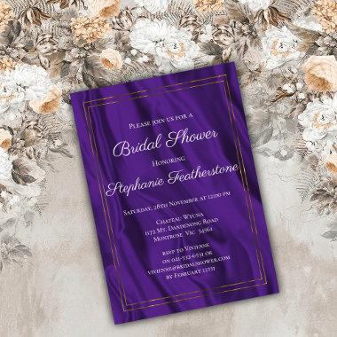 Elegant Rippling Silk Purple Bridal Shower Invitations