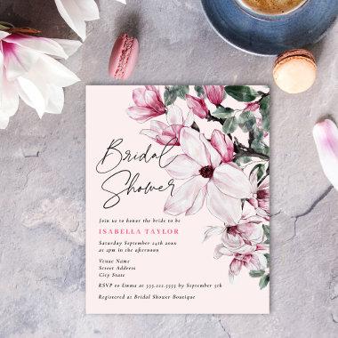 Elegant Romantic Pink Floral Budget Bridal Shower
