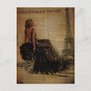 elegant romantic vintage girly paris fashion postInvitations