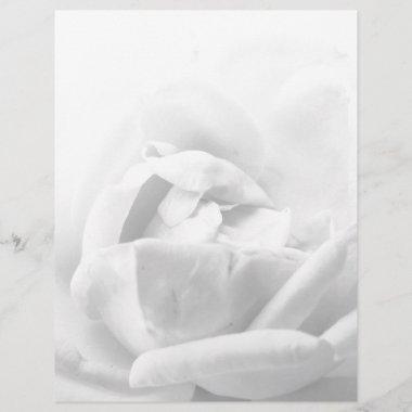 Elegant Rose Flower Floral Black And White Girly Letterhead