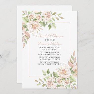 Elegant Rose Garden Pink Floral Wedding Invitations