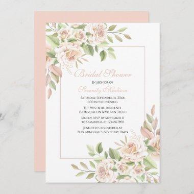 Elegant Rose Garden Pink Floral Wedding Invitations