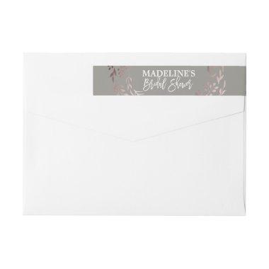Elegant Rose Gold and Gray  Wrap Around Label