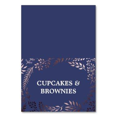 Elegant Rose Gold and Navy Food Tent