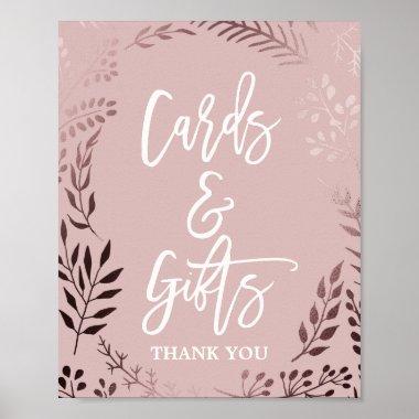 Elegant Rose Gold and Pink Invitations & Gifts Sign