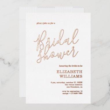 Elegant Rose Gold Boho Minimalist  Foil