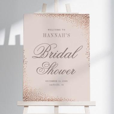 Elegant Rose Gold Bridal Shower Welcome Foam Board