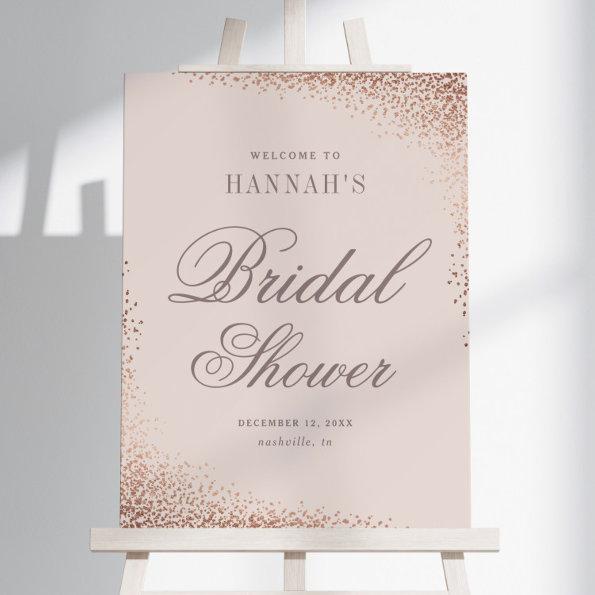 Elegant Rose Gold Bridal Shower Welcome Foam Board
