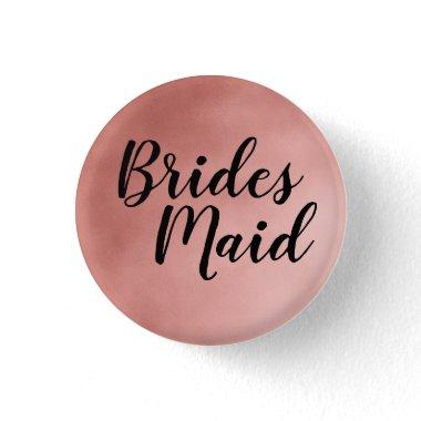 Elegant Rose Gold Bridesmaid Wedding Button