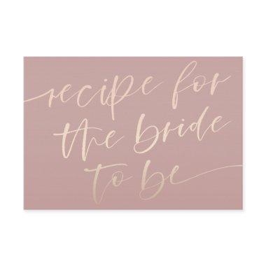 Elegant Rose Gold Calligraphy Bridal Shower Enclosure Invitations