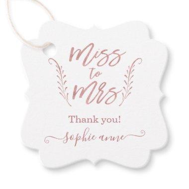 Elegant Rose Gold Calligraphy  Favor Tags