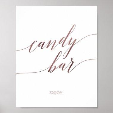 Elegant Rose Gold Calligraphy Candy Bar Sign