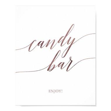 Elegant Rose Gold Calligraphy Candy Bar Sign