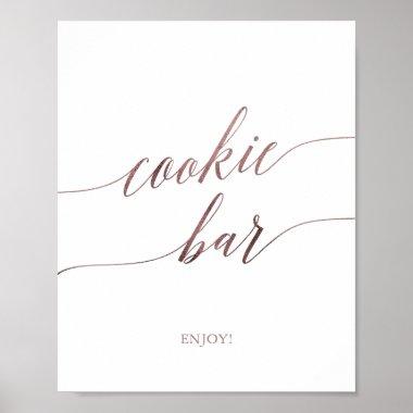 Elegant Rose Gold Calligraphy Cookie Bar Sign