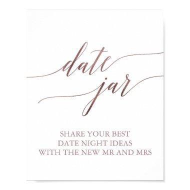 Elegant Rose Gold Calligraphy Date Jar Sign