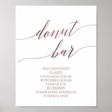 Elegant Rose Gold Calligraphy Donut Bar Sign