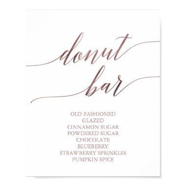 Elegant Rose Gold Calligraphy Donut Bar Sign