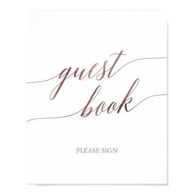 Elegant Rose Gold Calligraphy Guest Book Sign