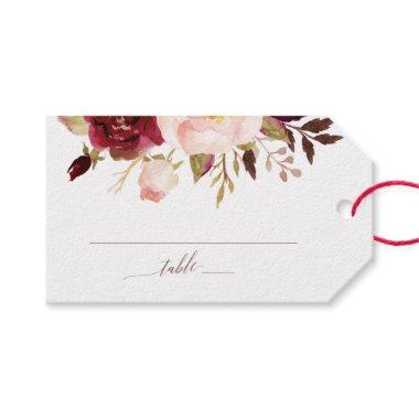 Elegant Rose Gold Calligraphy Place  Favor Tag