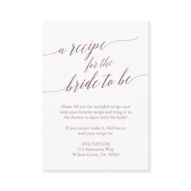 Elegant Rose Gold Calligraphy Recipe  Insert