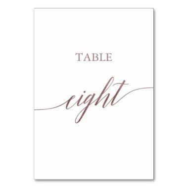 Elegant Rose Gold Calligraphy Table Eight Table Number