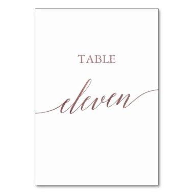 Elegant Rose Gold Calligraphy Table Eleven Table Number