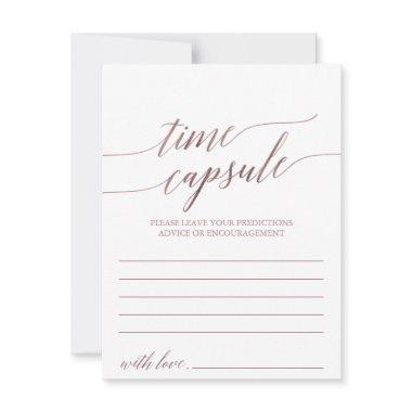 Elegant Rose Gold Calligraphy Time Capsule Invitations