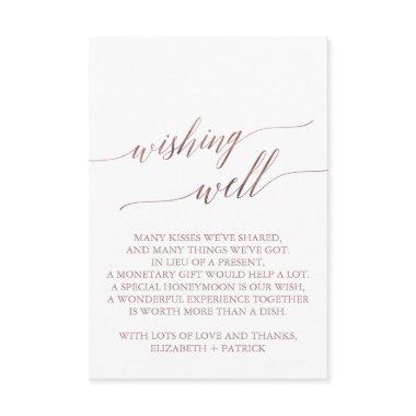 Elegant Rose Gold Calligraphy Wishing Well Enclosure Invitations