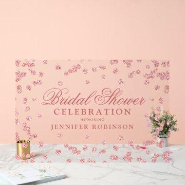Elegant Rose Gold Glitter  Welcome Acrylic Sign