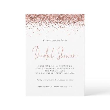 Elegant Rose Gold Glitter  White